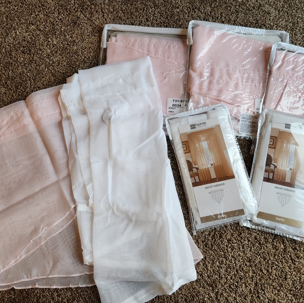 Pink and white valance